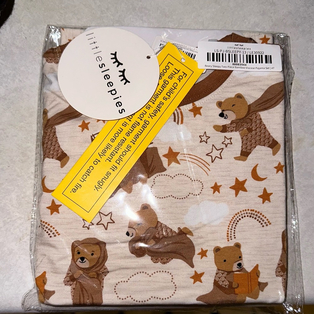 Little Sleepies Beary Sleepy 4T NIB